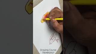 Drawing technique for Beginners- Colored Flowers #drawingbasics #shorts #sketchbookbyabhishek