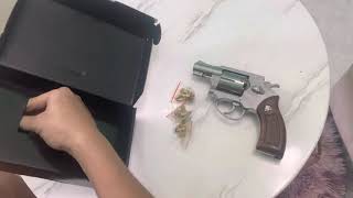 Unboxing a new gun revolver 733 black gun