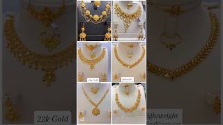 Lightweight Gold Bridal Necklace set designs #goldnecklaceset #trending #gold #shorts #necklace