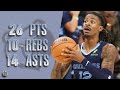 Ja Morant 26 pts 10 rebs 14 asts vs Bucks 24/25 season