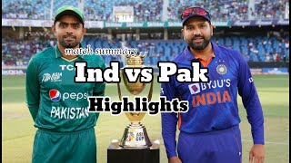 India vs Pakistan match summary | Ind vs Pak highlights #shorts