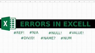 7 Errors in Excel demystified