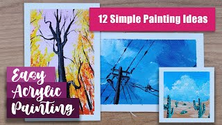 #15 - Easy Painting Ideas For Beginner / Acrylic Techniques / Mini Canvas Art