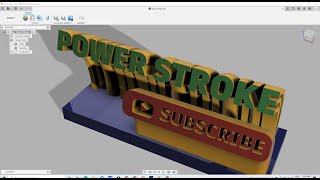Name Plate design for 3d printing | Fusion 360 | Power Stroke