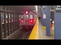 am rush hour r62 r62a r142 r143 r160 1 2 3 5 f l m trains at 14th street – 6th 7th avenues