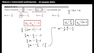 Zad 21. Funkcja liniowa. Warunek na prostopadłość prostych.