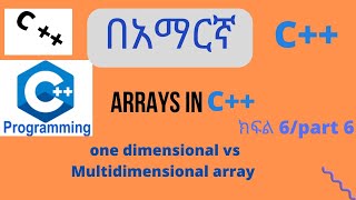 C++ array tutorials in Amharic part I | one dimensional array | multidimensional array: #ETHIOPIA