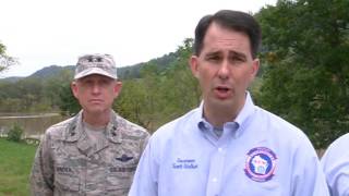 Walker tours flooding in Gays Mills