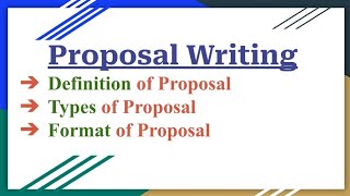 Proposal Writing In English/Proposal Writing Format/Types| How to Write a Proposal/