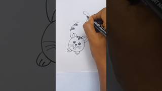 how to draw a cat || easy drawing for beginners 🐈🐈🎨🎨 #shorts #youtubeshorts #drawing