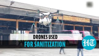 Watch: Drones used for sanitising public places in Kerala’s Thrissur