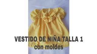 DIY VESTIDO DE NIÑA TALLA 1  PASO A PASO CON MOLDES