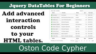 jQuery DataTable Tutorial With Materialize CSS Design For Beginners