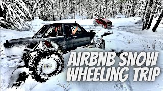 Snow wheeling out of an AirBNB #jeep #mtsthelens  #snowwheeling