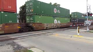 Westbound UP 8972, UP 2527 and UP 8620 on the Union Pacific Rochelle Railroad Park