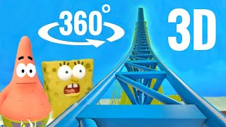 🟣 3D 360° Video Roller Coaster VR SpongeBob Virtual Reality Underwater in Bikini Bottom