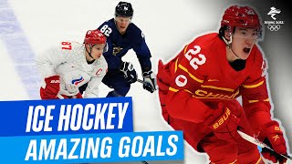 10 amazing goals in men's ice hockey! 🏒 | Beijing2022