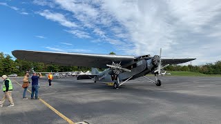 Ford Trimotor Start Up, Take Off, Fly Over, and Landing