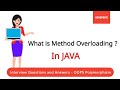 Interview questions and answers | What Method Overloading is Java? | OOPS polymorphism example