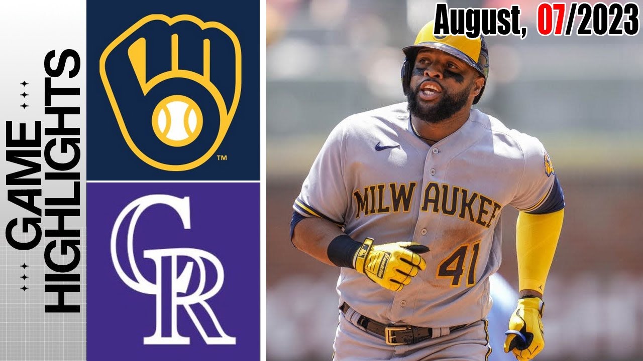 Milwaukee Brewers Vs Colorado Rockies GAME HIGHLIGHTS [TODAY] | August ...