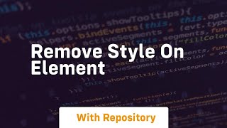 remove style on element