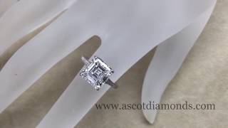 Asscher Cut Diamond Solitaire Diamond Band Engagement Ring