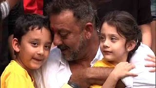 Watch when Sanjay hugged and kissed his children after coming out of jail