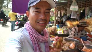 Fresh Food In Norea Market And Breakfast -To Visit BASET Temple In Battambang.