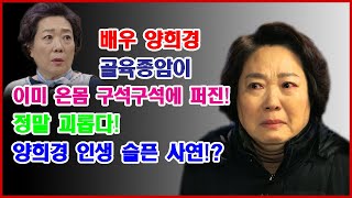 배우 양희경...골육종암이 이미 온몸 구석구석에 퍼진!! 정말 괴롭다! 양희경 인생 슬픈 사연!?