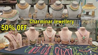 Charminar Jewellery 50% OFF Nizami Polki Satlada Pearls Chowkar  Bridal Traditional Navratan Sets