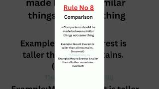 Rule No 8 Comparison Between 2 Similar things #grammarrules #120rulesofgrammar #ytshorts #shorts