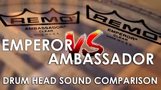 Remo Emperor VS. Ambassador Clear | Tom Head Sound Comparison | Drum Dog