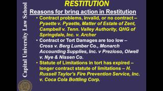 Remedies Video Lecture 10 - Restitution