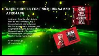 HEY MAMA - David Guetta feat Nicki Minaj,afrojack (lyrics video)