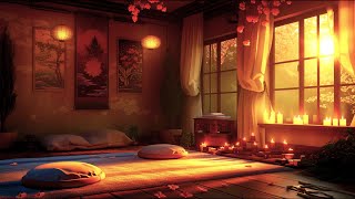 🕊️ Tranquil Candlelit Oriental 🧘🏽Spa for Relaxation and 😴 Sleep | Warm Autumn Sun 🌞 | ASMR | 3 Hours