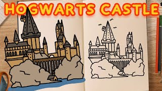 How To Draw: HOGWARTS CASTLE (step by step tutorial)