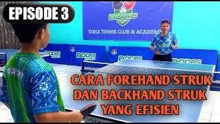 Cara Forehand Struk & Backhand Struk Yang Efisien  Eps#3 Pelatihan Tenis Meja BODAS TCC & Academy