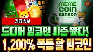 드디어 돌아온 밈코인 시즌!! 대불장 이제부터 시작한다! 다음주부터 1,200% 폭등 할 밈코인 빨리 매수하세요! #밈코인 #손오공 #손오공코인 #트론 #비트토렌트 #저스틴선