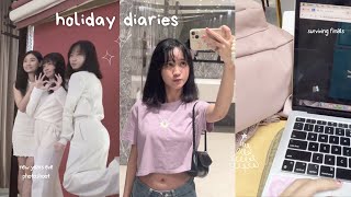 holiday diaries🎄: surviving finals, cozy christmas dinner, homecooked meals, new years photoshoot