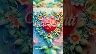 NameArt Photo Editing Beautiful Name Varishti heart decorated with white blue red flowers and white