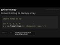Convert string to Numpy array