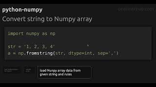 Convert string to Numpy array