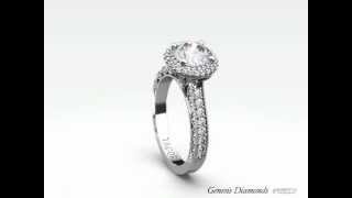 Tacori Blooming Beauties HT2522CU Halo Pave Engagement Ring