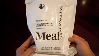 MRE Review - MCW Meal Cold Weather - Menu No. 11 - Scrambled Eggs and Bacon Pieces