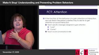 Make It Stop! Understanding and Preventing Problem Behaviors Part 7