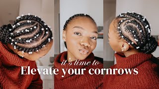 DIY Cornrows or Stitch Braids w/ Pearls