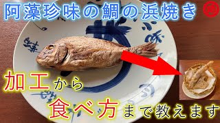 鯛の浜焼きの加工と食べ方をご紹介します【阿藻珍味】