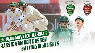 Rassie Van Der Dussen Batting Highlights | Pakistan vs South Africa | 1st Test | ME2T