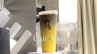 sub) 편의점 뚱바라떼를 카페에서ㄴㅇㄱ!?🍌콜드브루 바나나 라떼☕️ | 디저트39 | [ CAFE VLOG #29]