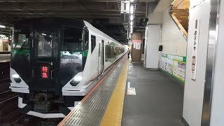 E257系5500番台OM-51編成臨時特急マリンアロー外房号安房鴨川行きミュージックホーンを鳴らして大宮駅発車